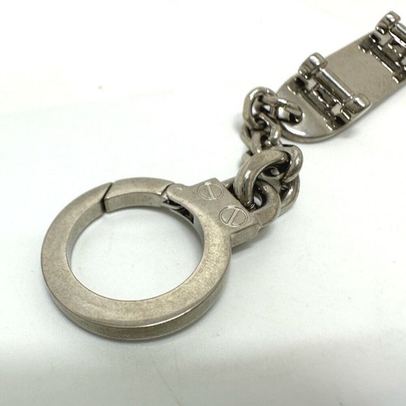 CELINE skateboard Bag Charm Key Holder Metal Black/Silver - Picture 7 of 8